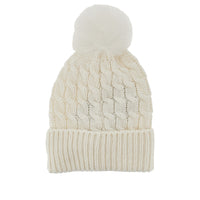 Moncler Grenoble Women Wool Beanie Hat With Fur Pompom