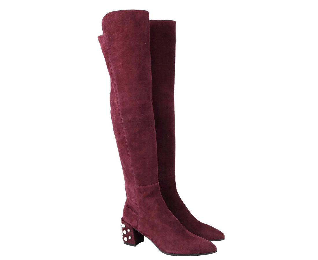 Stuart Weitzman Stuart Weitzman Women's Bordeaux Suede Knee High Boot