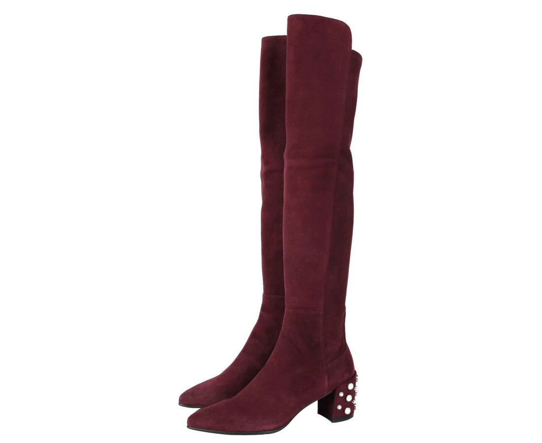 Stuart Weitzman Stuart Weitzman Women's Bordeaux Suede Knee High Boot