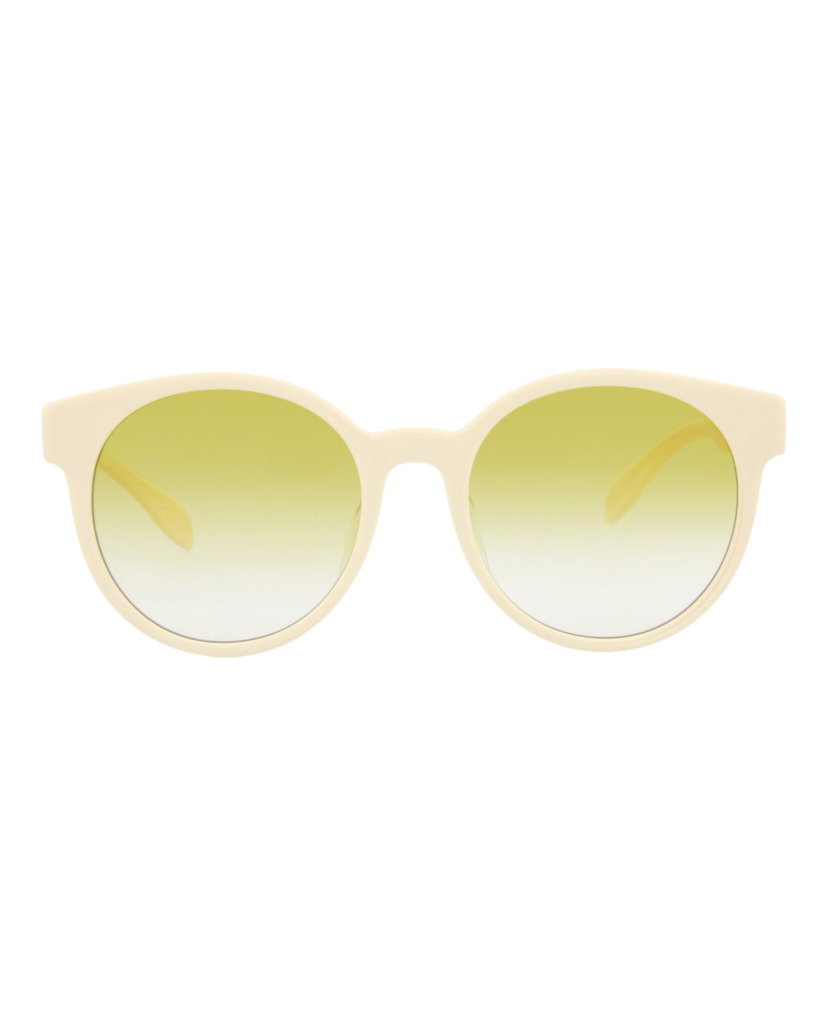 Alexander McQueen Womens Round/Oval White White Yellow Fashion Designer Eyewear White White Yellow