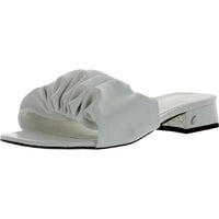 Janis Womens Gathered Slide Sandals White