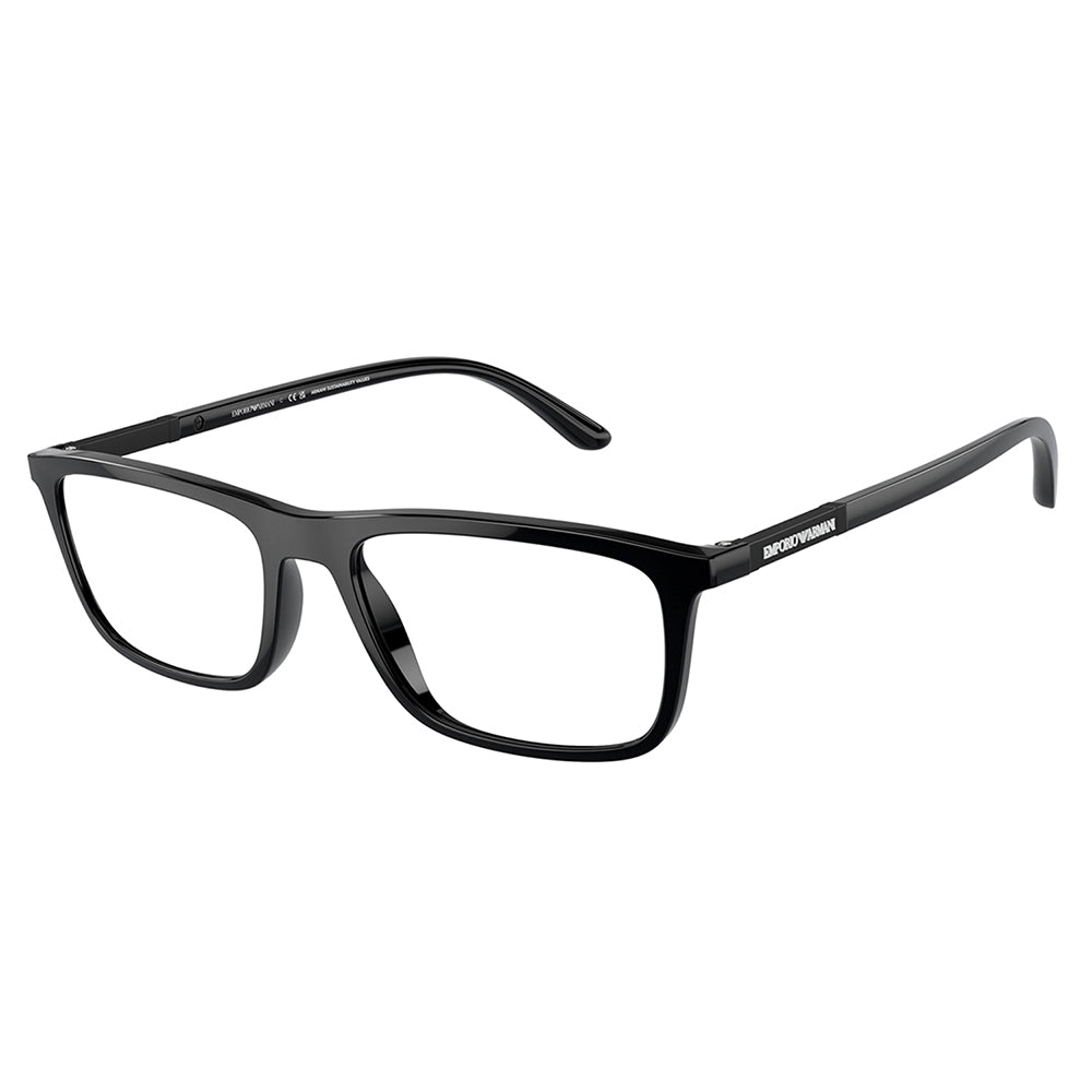 EA 4160 50011W 55mm Unisex Rectangle Sunglasses Shiny Black