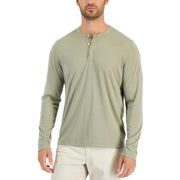 Alfatech Mens Heathered Long Sleeve Henley Shirt
