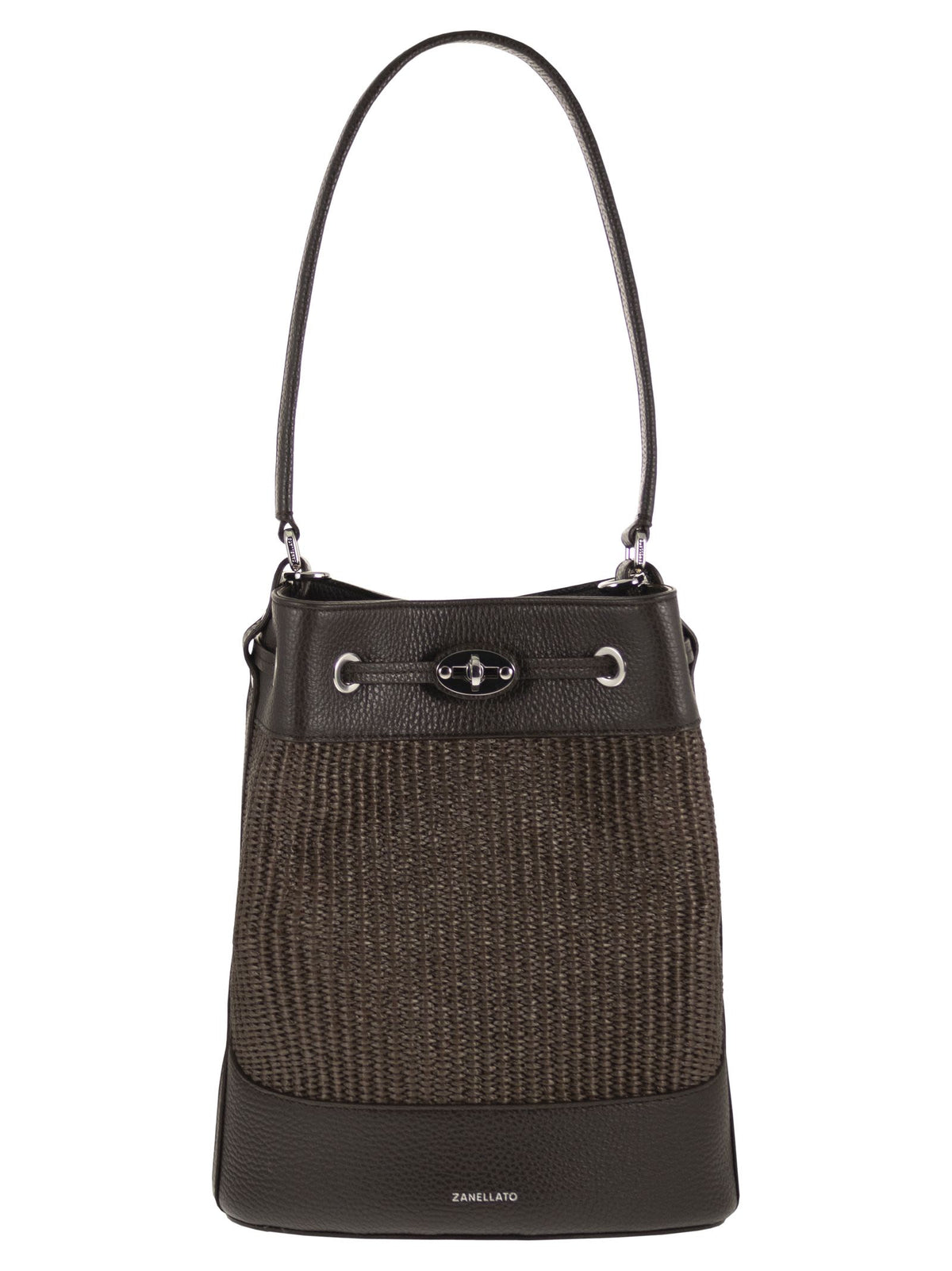 Zanellato Women Monda' - Leather And Straw Bucket Bag Size S