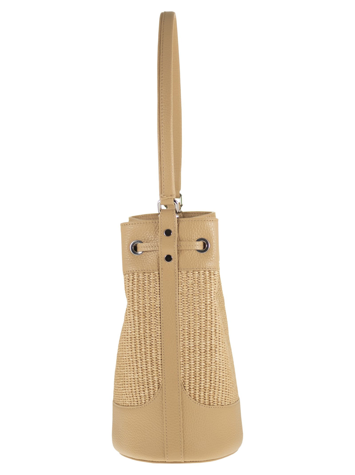 Zanellato Women Monda' - Leather And Straw Bucket Bag Size S