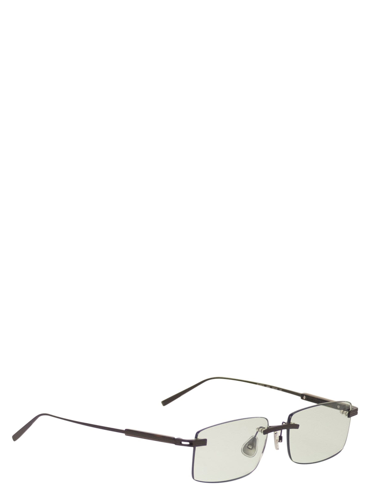 BRUNELLO CUCINELLI Brunello Cucinelli Men Rectangular Rimless Titanium Sunglasses With Interchangeable Lenses