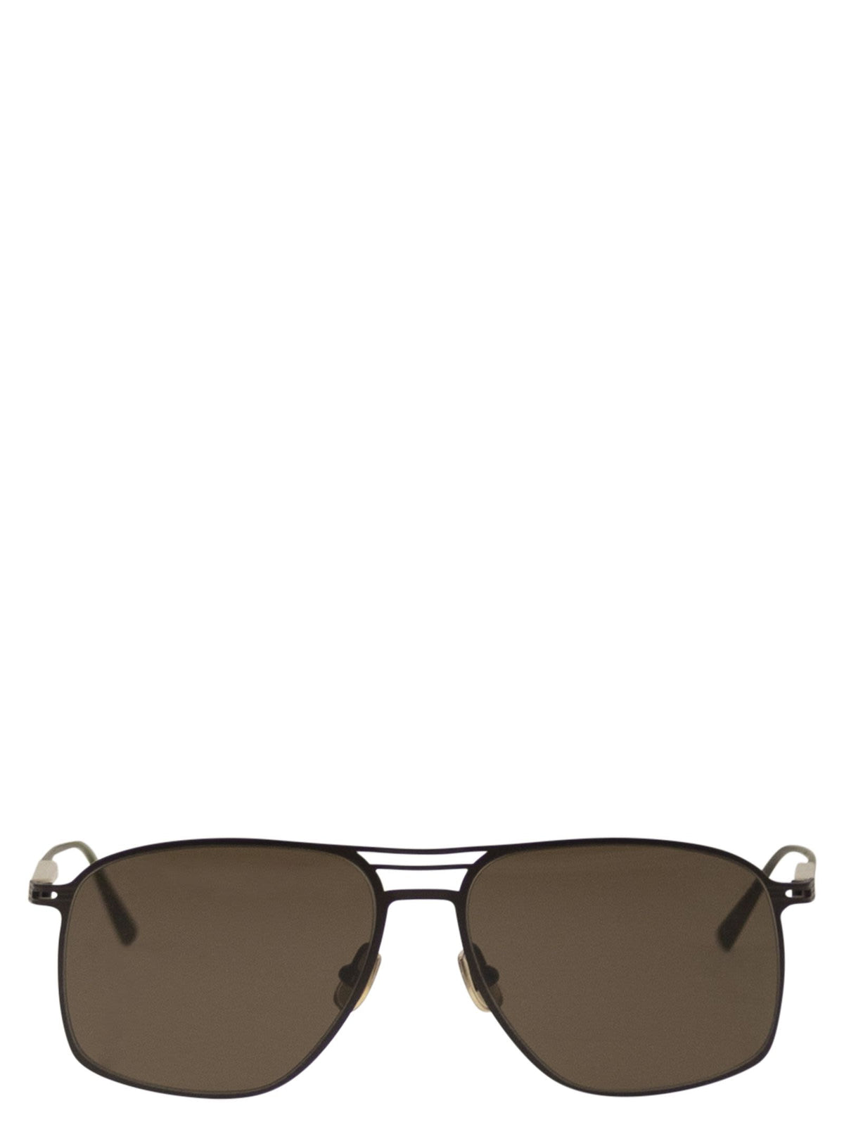 Brunello Cucinelli Men Titanium Sunglasses With Polyamide Lenses