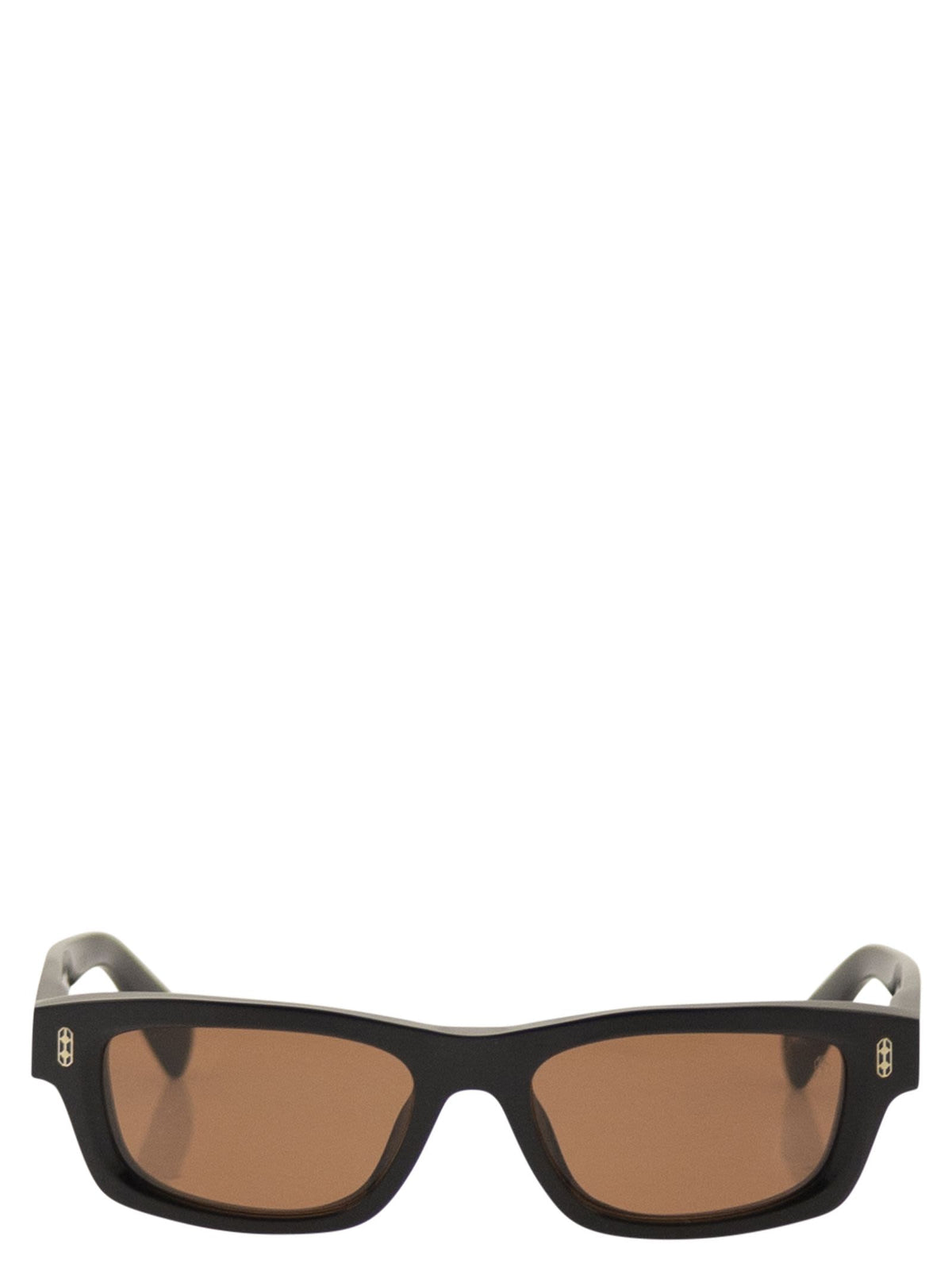BRUNELLO CUCINELLI Brunello Cucinelli Men Rectangular Acetate Sunglasses With Amber Lenses