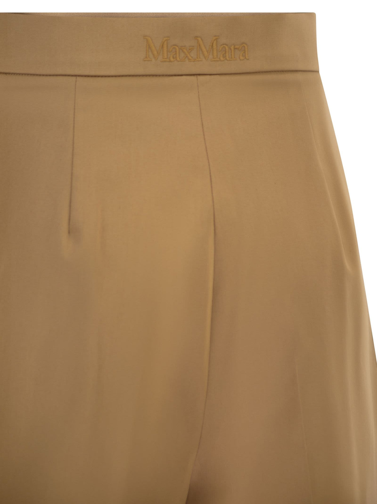 Max Mara Women Mxmtabacco - Stretch Cotton Satin Shorts