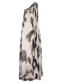 Max Mara Women Mxefuggito - One-Shoulder Pleated Printed Long Dress