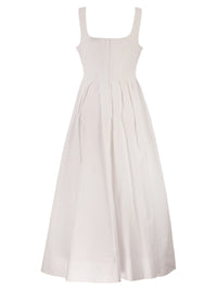 Sportmax Women Spxgiro – Structured Cotton Midi Dress With Full Skirt
