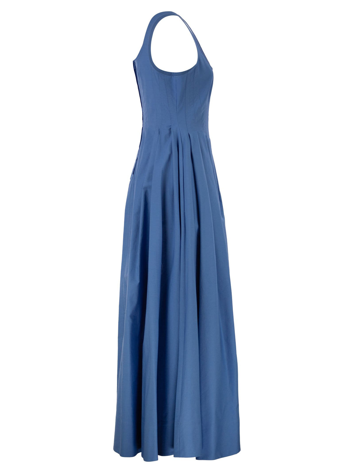 Sportmax Women Spxgiro – Structured Cotton Midi Dress With Full Skirt
