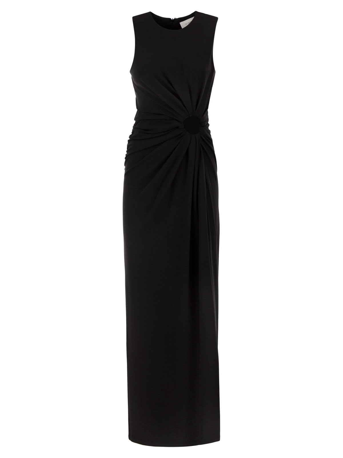 Sportmax Women Spxsaletta – Long Stretch Jersey Dress With Draping And Cut-Out
