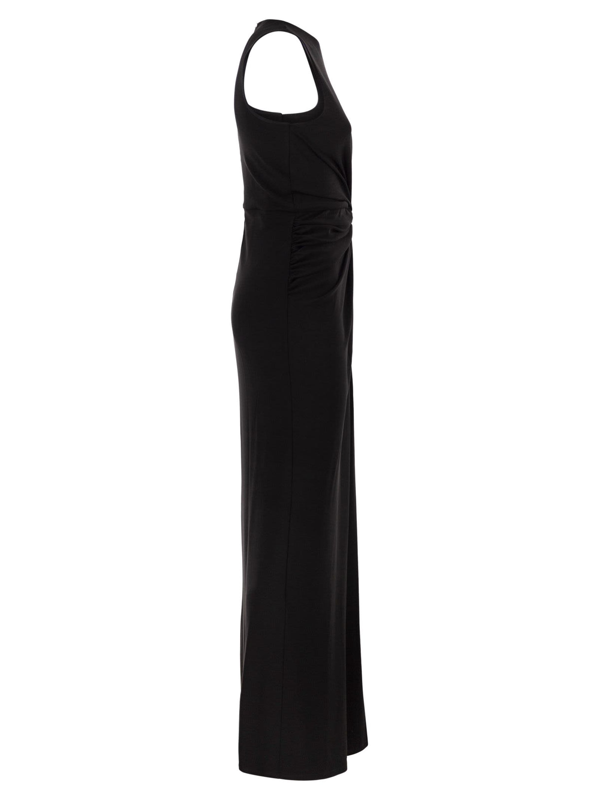 Sportmax Women Spxsaletta – Long Stretch Jersey Dress With Draping And Cut-Out