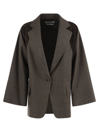 Max Mara Women Mxsfenice - Single-Breasted Virgin Wool Blazer With Lambskin Details