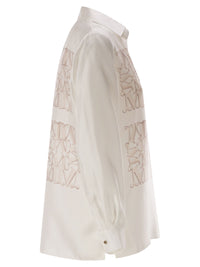 Max Mara Women Mxmfiltro - Silk Shirt With Monogram Print