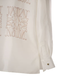 Max Mara Women Mxmfiltro - Silk Shirt With Monogram Print