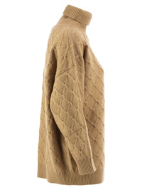 MAX MARA Max Mara Women Mxmbambola - Wool And Cashmere Roll-Neck Jumper With Diamond Knit