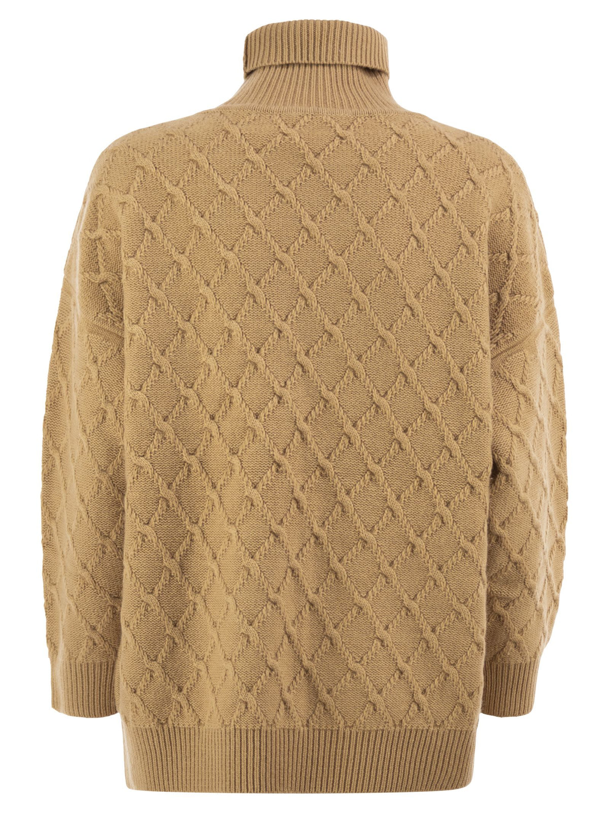 MAX MARA Max Mara Women Mxmbambola - Wool And Cashmere Roll-Neck Jumper With Diamond Knit