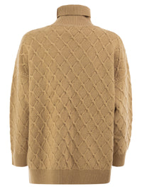 MAX MARA Max Mara Women Mxmbambola - Wool And Cashmere Roll-Neck Jumper With Diamond Knit