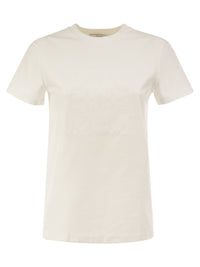 MAX MARA Max Mara Women Mxmpanfilo - Stretch Cotton T-Shirt With Tonal Max Mara Logo