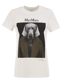 Max Mara Women Mxmcalca - Cotton T-Shirt With Max Mara Graphic Print