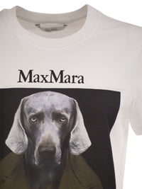 Max Mara Women Mxmcalca - Cotton T-Shirt With Max Mara Graphic Print
