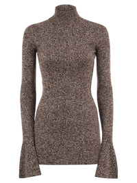 SPORTMAX Sportmax Women Spxbouquet - Mélange Virgin Wool Ribbed Turtleneck Jumper