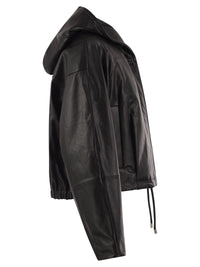 Sportmax Women Spxkabala - Cropped Leather Hooded Jacket
