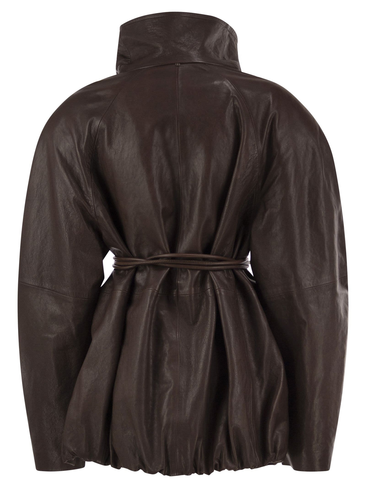 Sportmax Women Spsalaggio - Lamb Leather Jacket With High Neck And Belt