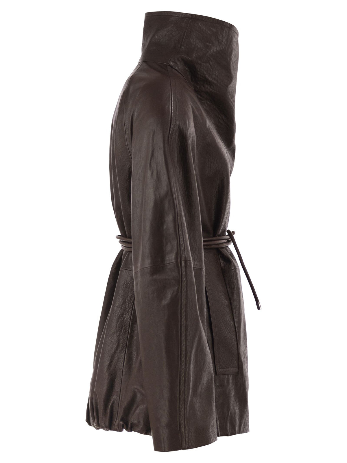 Sportmax Women Spsalaggio - Lamb Leather Jacket With High Neck And Belt