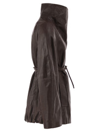 Sportmax Women Spsalaggio - Lamb Leather Jacket With High Neck And Belt