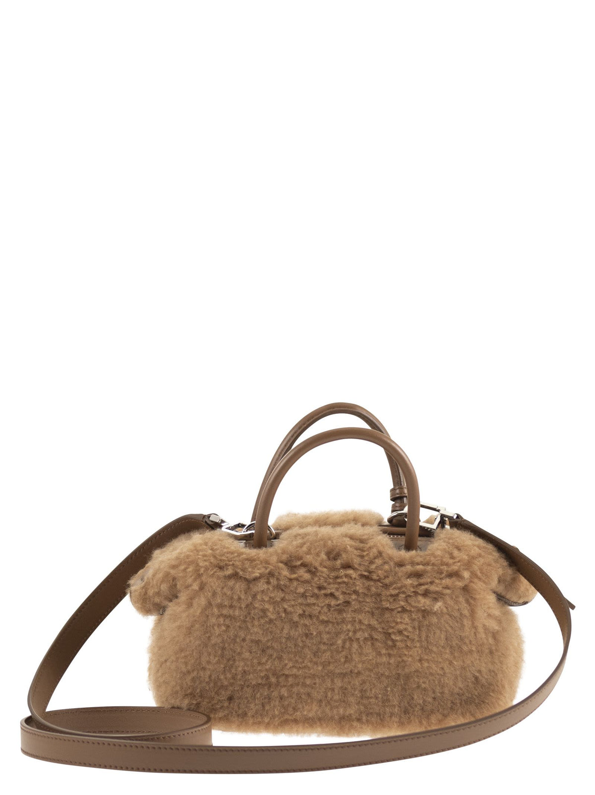 Max Mara Women Mxateddyholdals - Teddy Holdall Small Bag In Camel Hair And Silk