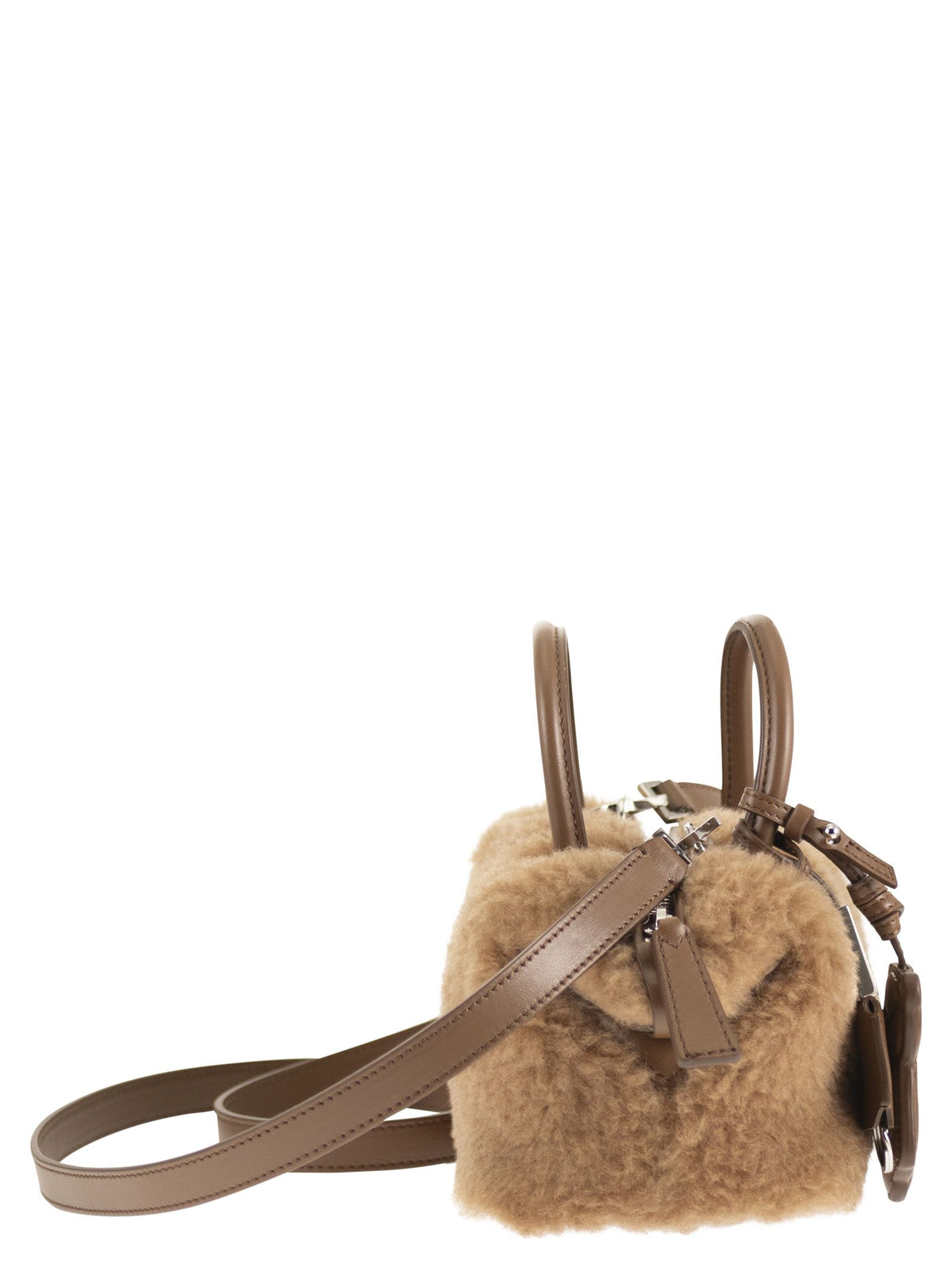 Max Mara Women Mxateddyholdals - Teddy Holdall Small Bag In Camel Hair And Silk