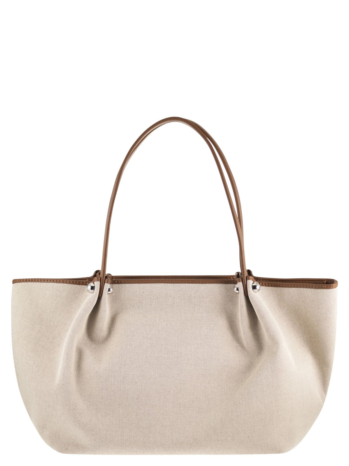 Weekend Maxmara Women Wkagetto - Canvas Shopper Bag With Leather Trims