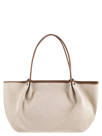 Weekend Maxmara Women Wkagetto - Canvas Shopper Bag With Leather Trims