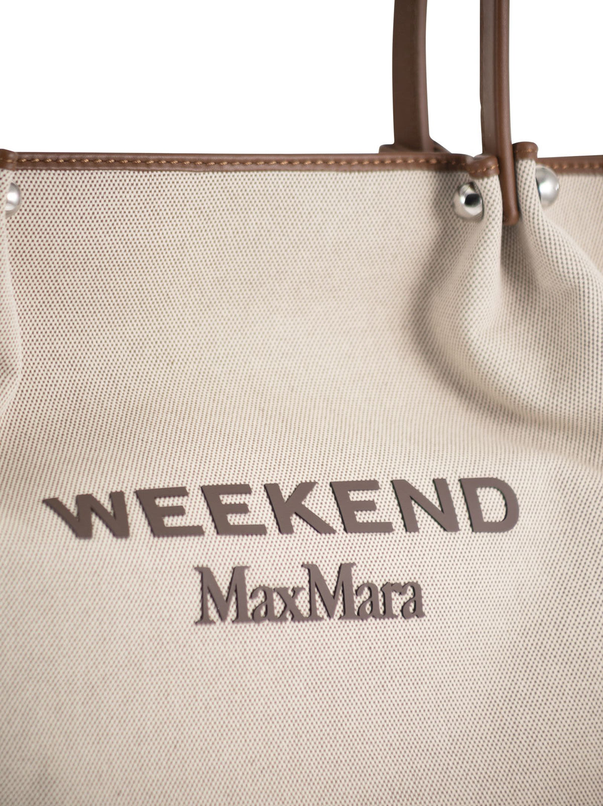 Weekend Maxmara Women Wkagetto - Canvas Shopper Bag With Leather Trims