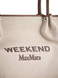 Weekend Maxmara Women Wkagetto - Canvas Shopper Bag With Leather Trims