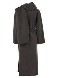 S Max Mara Women Smmpeonie - Pure Virgin Wool Coat With Integrated Scarf
