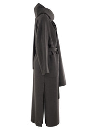 S Max Mara Women Smmpeonie - Pure Virgin Wool Coat With Integrated Scarf