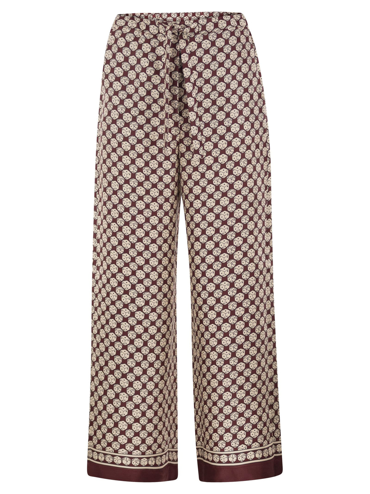 S Max Mara Women Stmamelia - Printed Silk Twill Wide-Leg Trousers