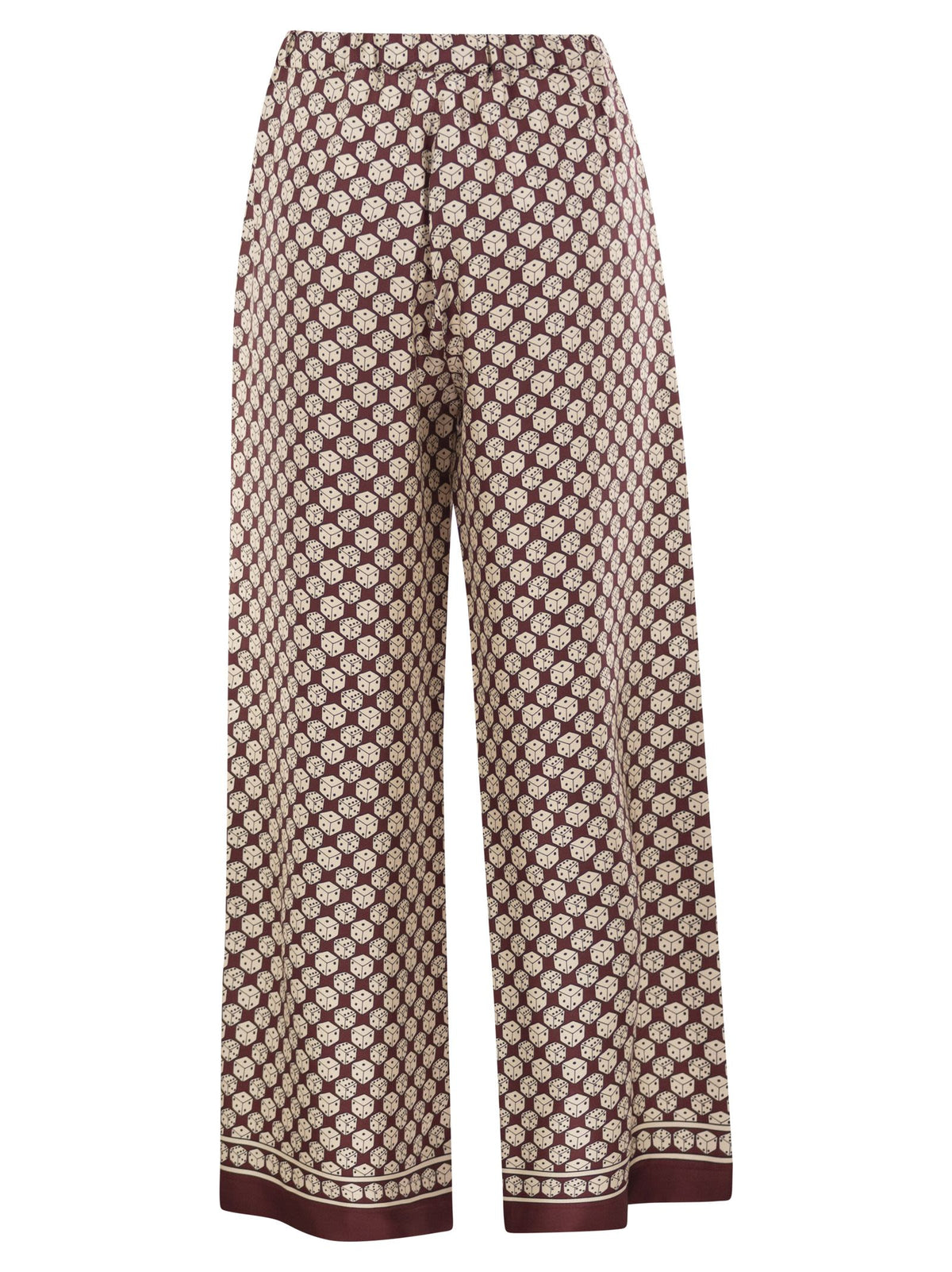 S Max Mara Women Stmamelia - Printed Silk Twill Wide-Leg Trousers
