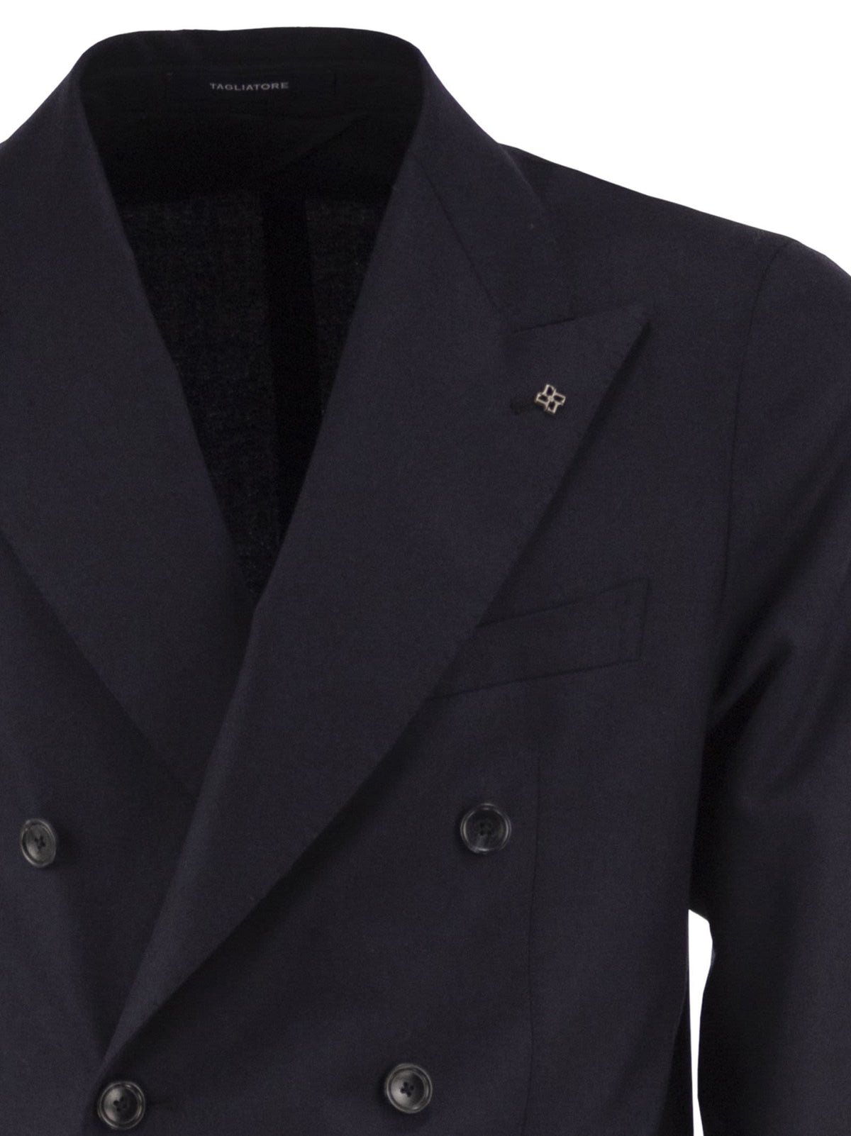 Tagliatore Men Virgin Wool And Cashmere Stretch Double-Breasted Suit