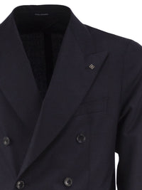 Tagliatore Men Virgin Wool And Cashmere Stretch Double-Breasted Suit