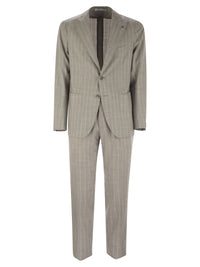 Tagliatore Men Pinstripe Suit In Wool And Silk