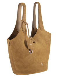 Polo Ralph Lauren Women Suede Leather Tote Bag