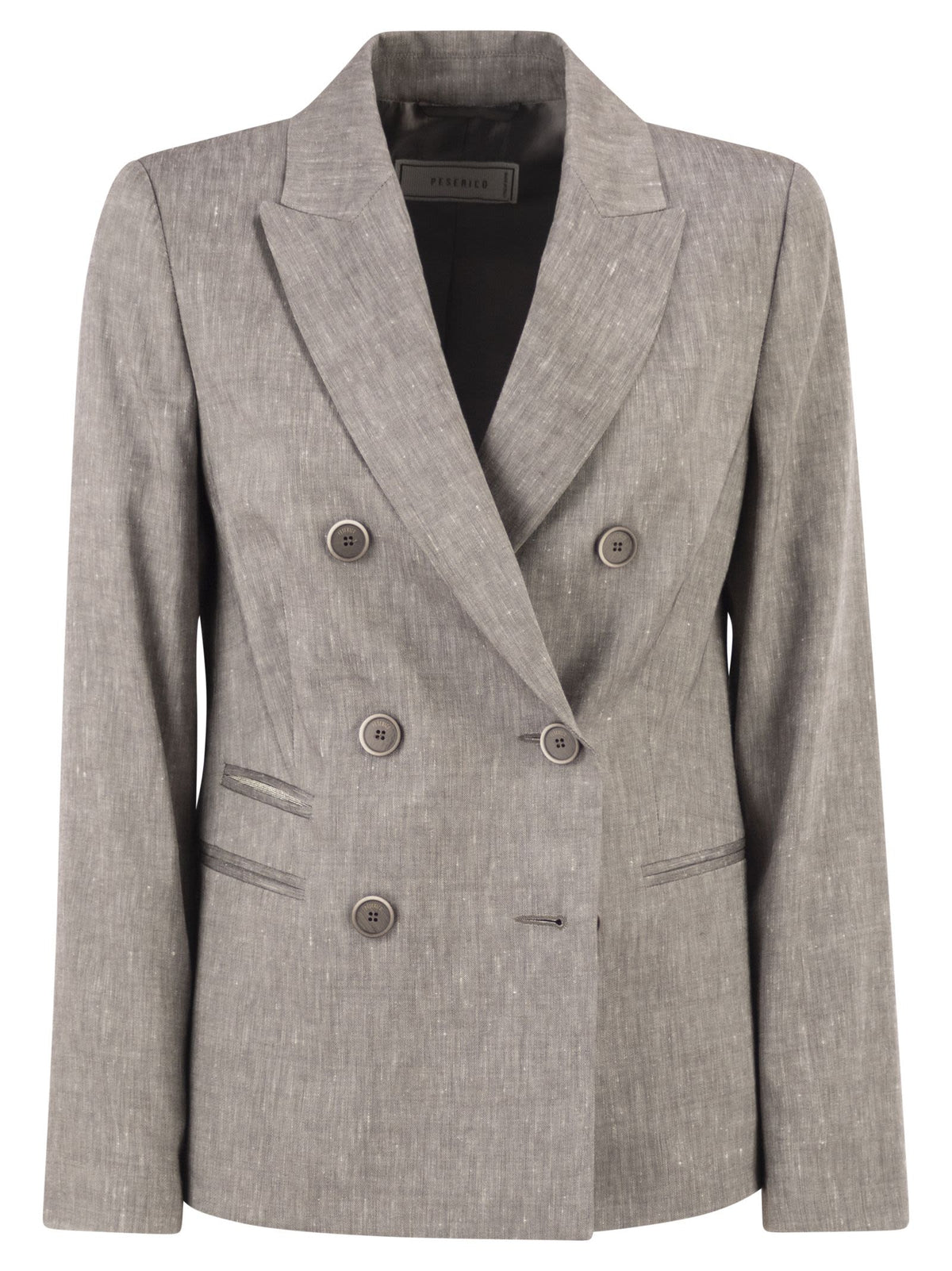 PESERICO Peserico Women Double-Breasted Blazer In Linen And Wool Blend