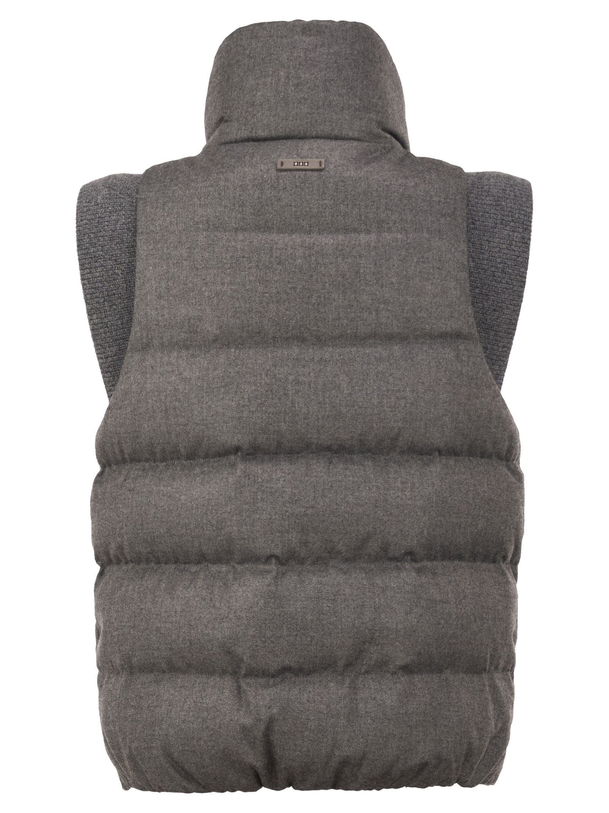 Peserico Women Padded Gilet With High Neck And Lurex Knit Details