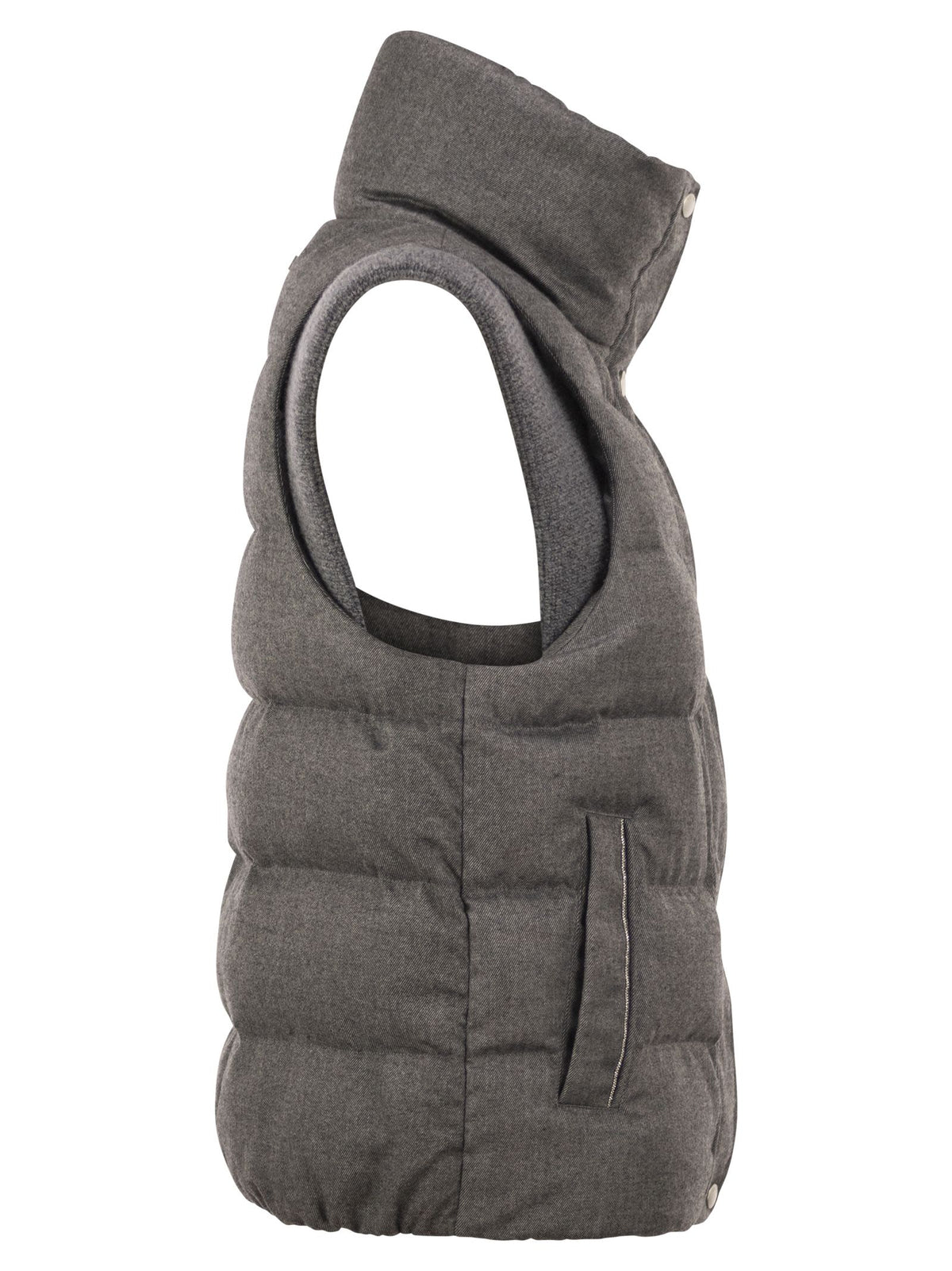 Peserico Women Padded Gilet With High Neck And Lurex Knit Details