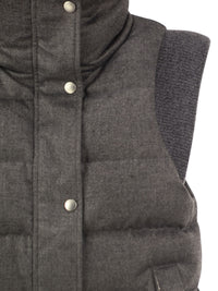 Peserico Women Padded Gilet With High Neck And Lurex Knit Details
